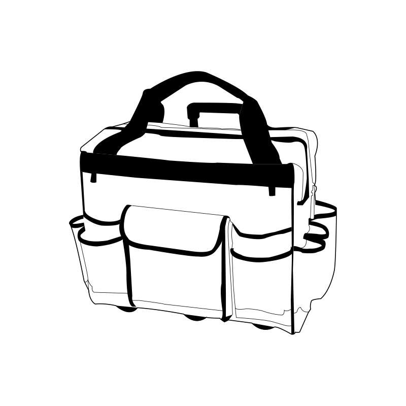 MEHRFÄCHERIGE, HOCHBELASTBARE TROLLEY-WERKZEUGTASCHE MIT GROSSER KAPAZITÄT MEHRFÄCHERIGE, HOCHBELASTBARE TROLLEY-WERKZEUGTASCHE MIT GROSSER KAPAZITÄT
