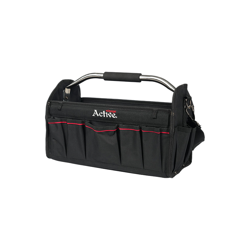 Funktionelle, faltbare Werkzeugtasche mit röhrenförmigem Griff und Gummiboden Funktionelle, faltbare Werkzeugtasche mit röhrenförmigem Griff und Gummiboden