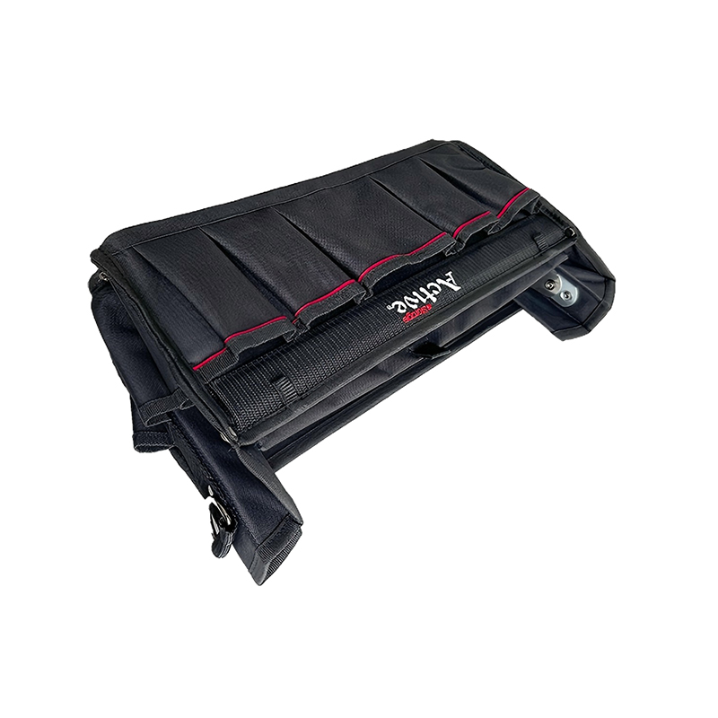 Funktionelle, faltbare Werkzeugtasche mit röhrenförmigem Griff und Gummiboden Funktionelle, faltbare Werkzeugtasche mit röhrenförmigem Griff und Gummiboden